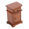 1:12 Scale Miniature Bedside Cabinet Birch Wood   Furniture Nightstand with Drawer for Bedroom
