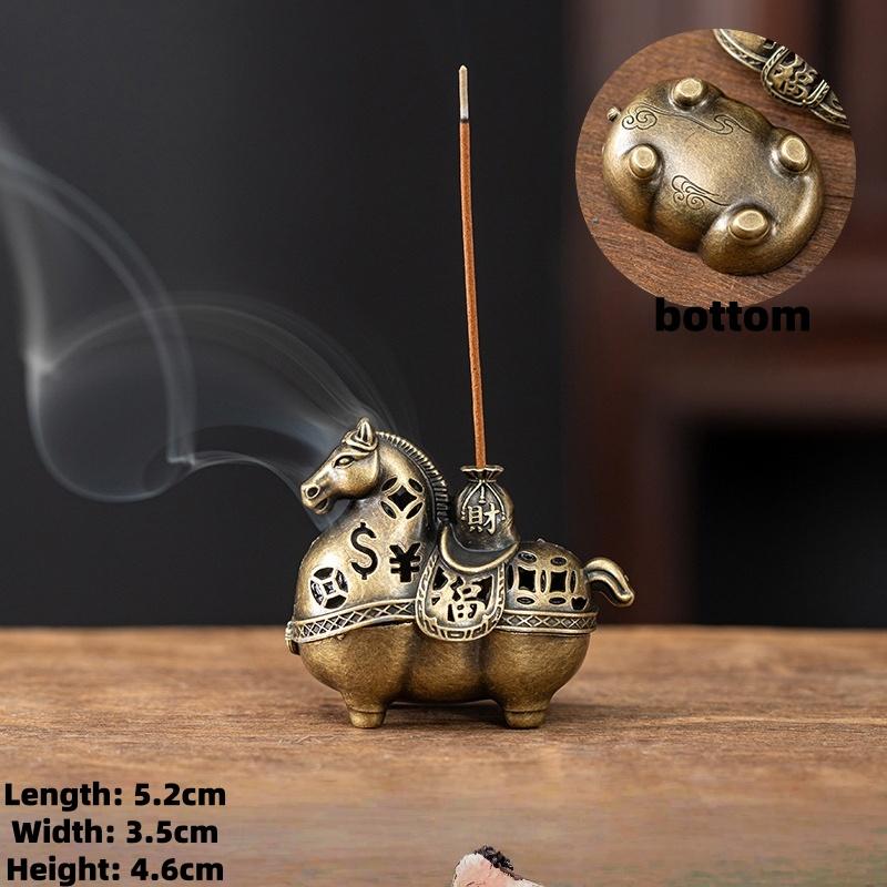 Китайский стиль Подсвечник Год Лошади Сплав Ароматическая горелка Горелка для ароматерапии Домашний декор Креативные украшения Подарки