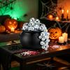 96 Pcs Halloween Disco Ball Witch Cauldron Kit With LED Lights Fake Cobwebs Spiders For Home Party Decorations Plastic Black