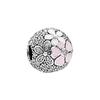 Pandora Poetry Flower Blooming Enamel Charm 925 Silver Necklace Women's Pink 792084CZ