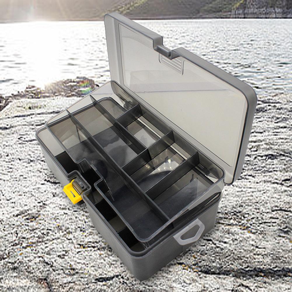 Double Layer Fishing Box Waterproof Plastic Fishing Lure Box Lures Hook Minnow Bait Storage Case Multifunctional Fishing Tool