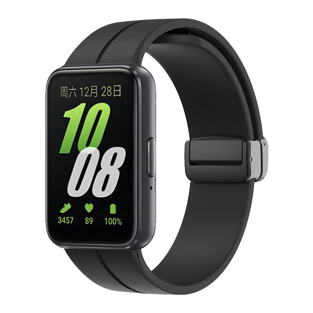 Magnetischer D-Faltverschluss Sport-Silikonband Für Samsung Galaxy Fit3 Fit 3 SM-R390 Ersatzarmband Armband