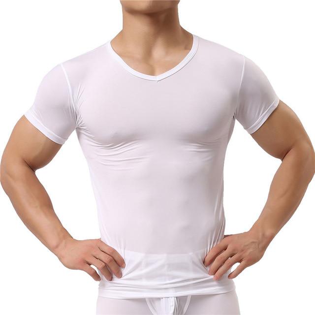 Undershirt Nylon Ice Silk Sheer Shirt 