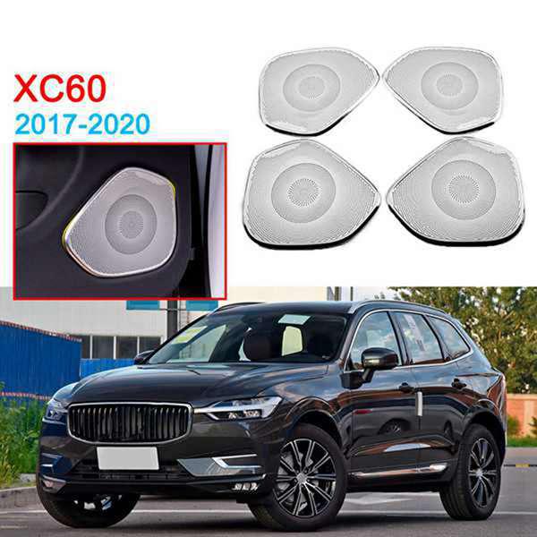 4-Piece Stainless Steel Speaker Covers for 2018-2020 Volvo XC60 Doors