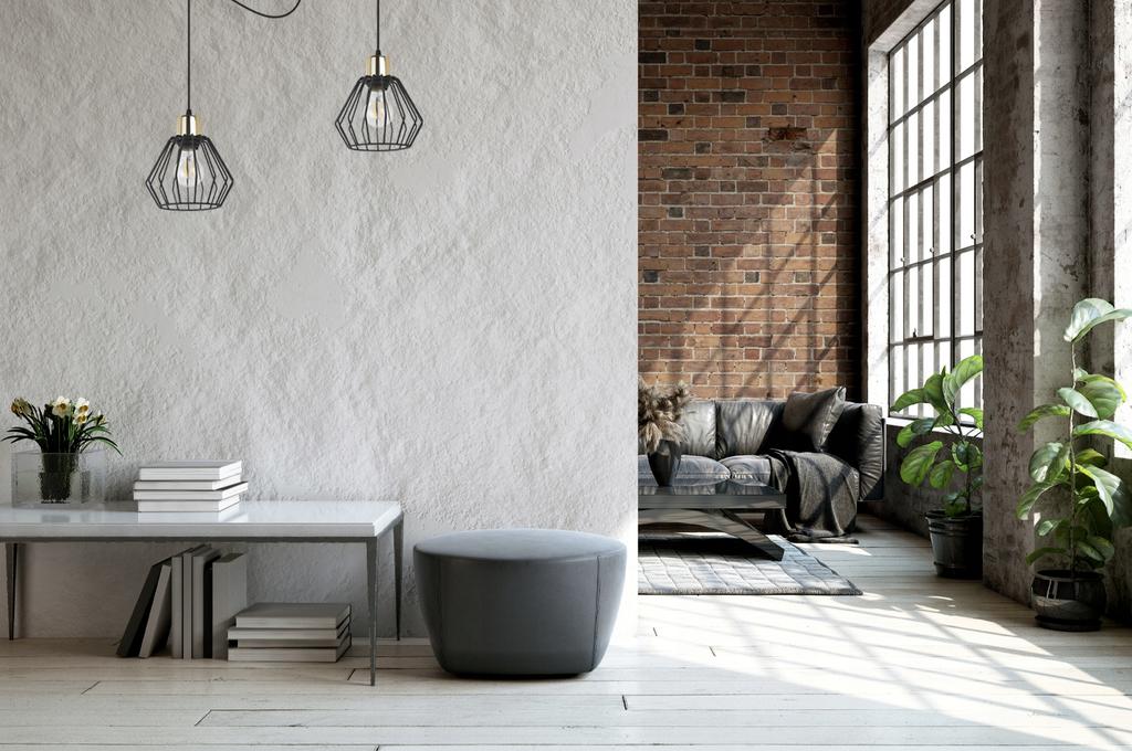 Hanging Lamp, Ceiling Chandelier, Wire Shade, Led