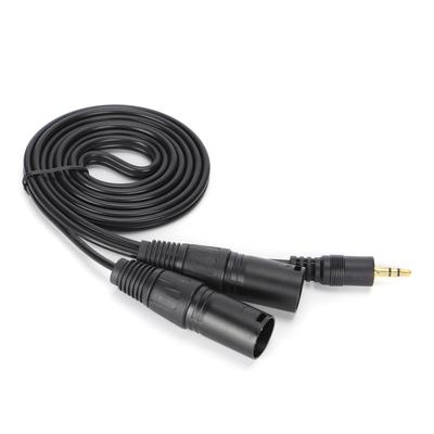 Mikrofonkabel 3,5mm Stecker auf Dual XLR Stecker Adapter Interconnect Patchkabel3,5 XLR 1,5m   4,9ft