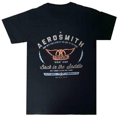 Aerosmith Back in The Saddle Patrón Periférico Impresión Verano Marca de Lujo Algodón Camisetas para Hombre y Mujer Mangas Cortas