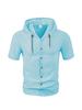 Men's Casual Lightweight Cotton Linen Short-Sleeve Hoodie Cardigan