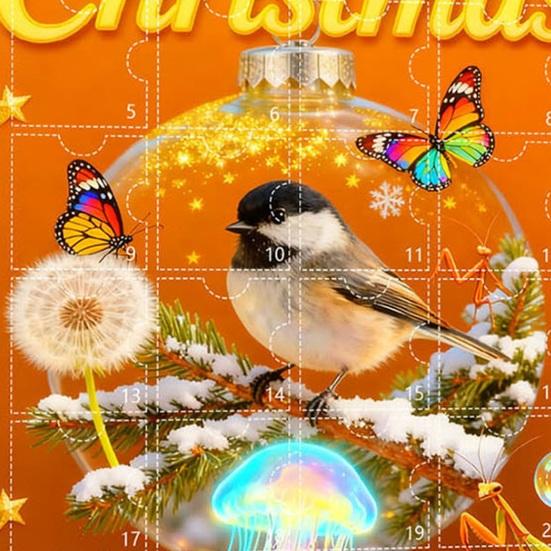 Advent Calendar 2025 24-Day Christmas Countdown Calendar with 24 Animal Ornaments Rustic 2D Acrylic Animal Hanging Decoration for Home Party Decor