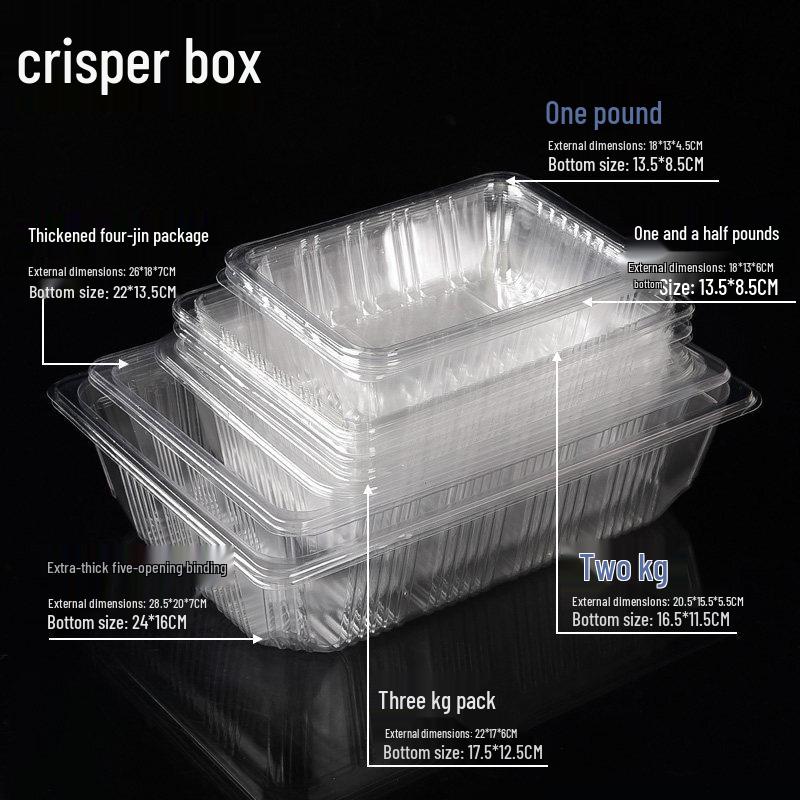 Disposable Transparent Rectangular Food Containers