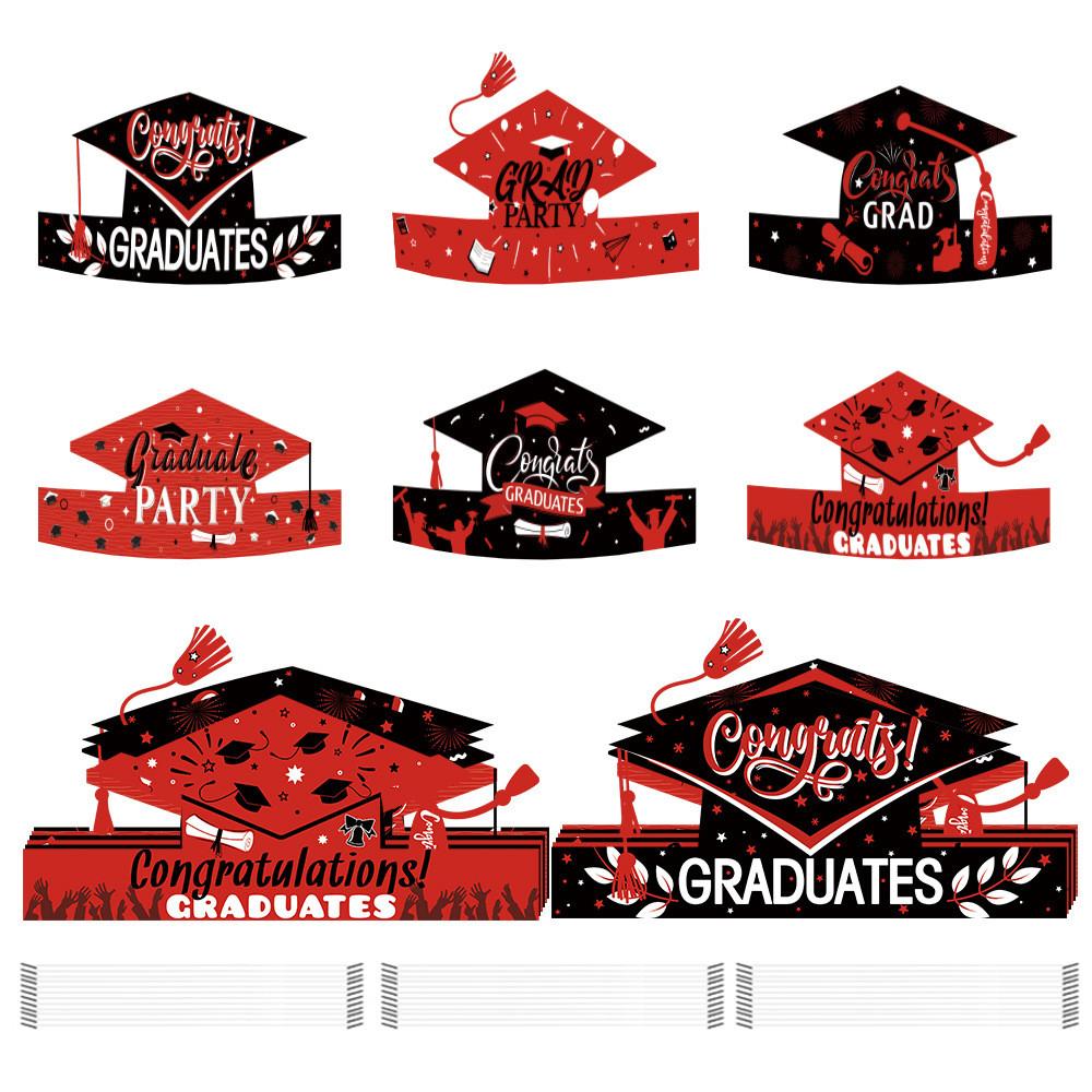 Graduation Party Paper Cap With Colorful Design For Photo Booths And Decorations