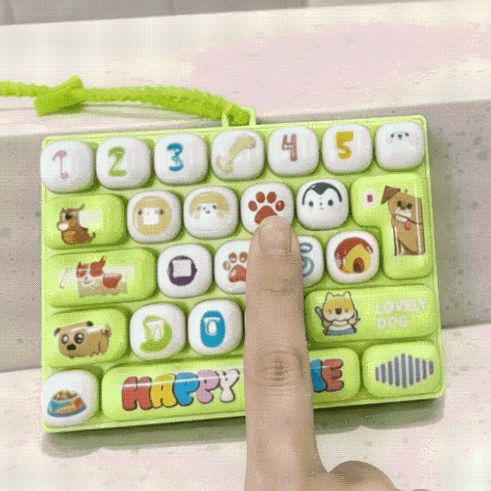 Cute Cartoon Keyboard Fidget Toy 26 Keys Layout Backpack Key Chain Pendant Students