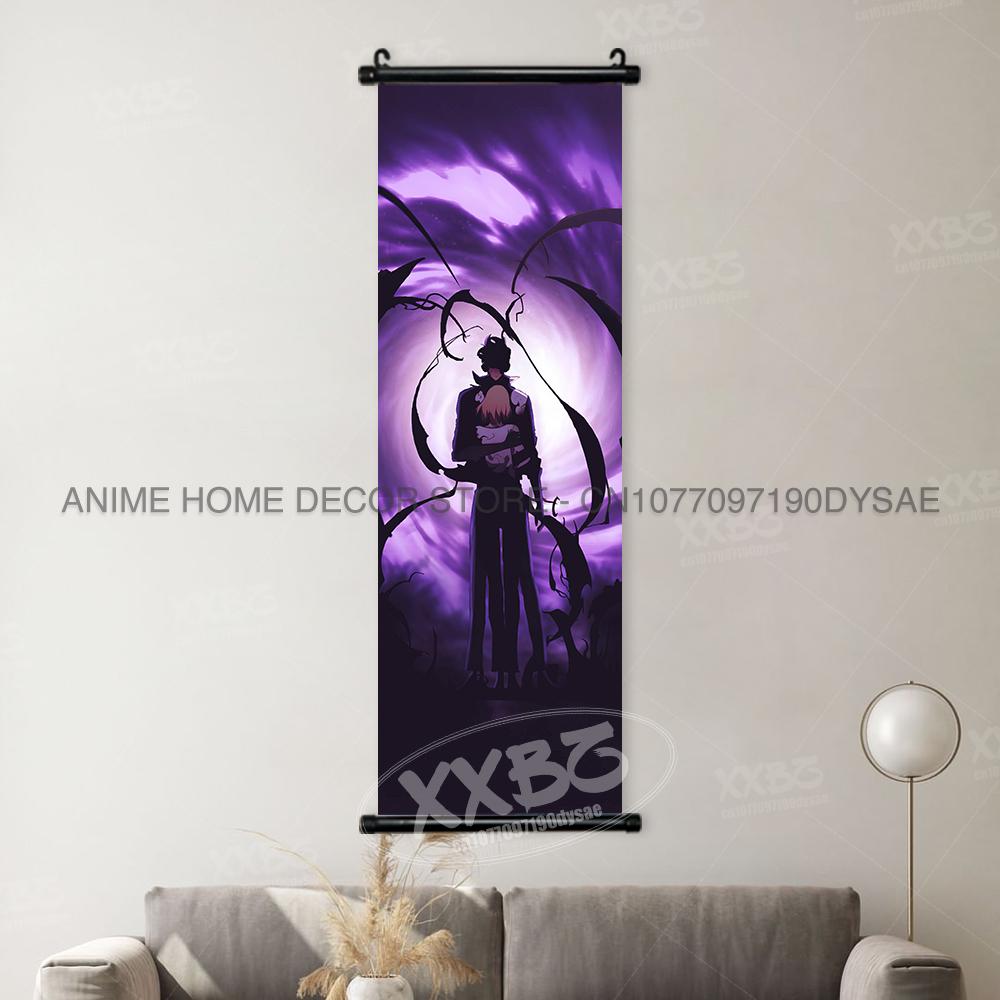 Solo Leveling Poster Anime Hangend Schilderij Aleks Le Behang Justin Briner Rol Schilderij Vintage Woondecoratie Cartoon Muurkunst (as the picture,30x90cm(12x36inch))