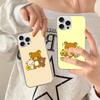 Cartoon Rilakkuma Bear For iPhone 17 16 15 14 13 12 11 Plus Pro Max Satin Colorful glossy surface Phone Case