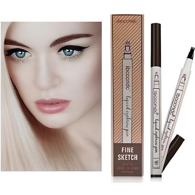 Microblading Øyenbryn Penn Tatovering Blyant Øyenbryn Langvarig Vanntett Gaffelspiss Fin Skisse Tatovering Øyenbrynspenn (#1 kastanje)