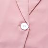Stylish Light Pink Blazer Jacket for Women with Short Sleeves and Loose Fit in Fashionable Solid Color