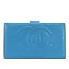 Used Bifold Wallet COCO Mark Gamaguchi Caviarskin Blue Accessory