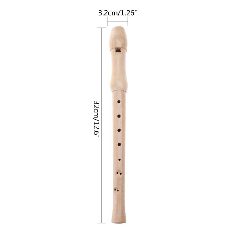 German Style C Key 8 Hole Wooden Descant Recorder Adults Beginners with Handbag