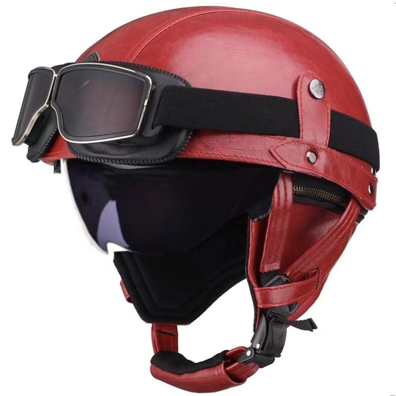 Vintage-Style Open Face Motorcycle Helmet Adults Unisex ABS Half With 3C Certification