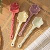 1PC Ceramic Star Shaped Spoon Cute Twisted Long Handled Coffee Stirring Spoon with Cream Design for Kitchen