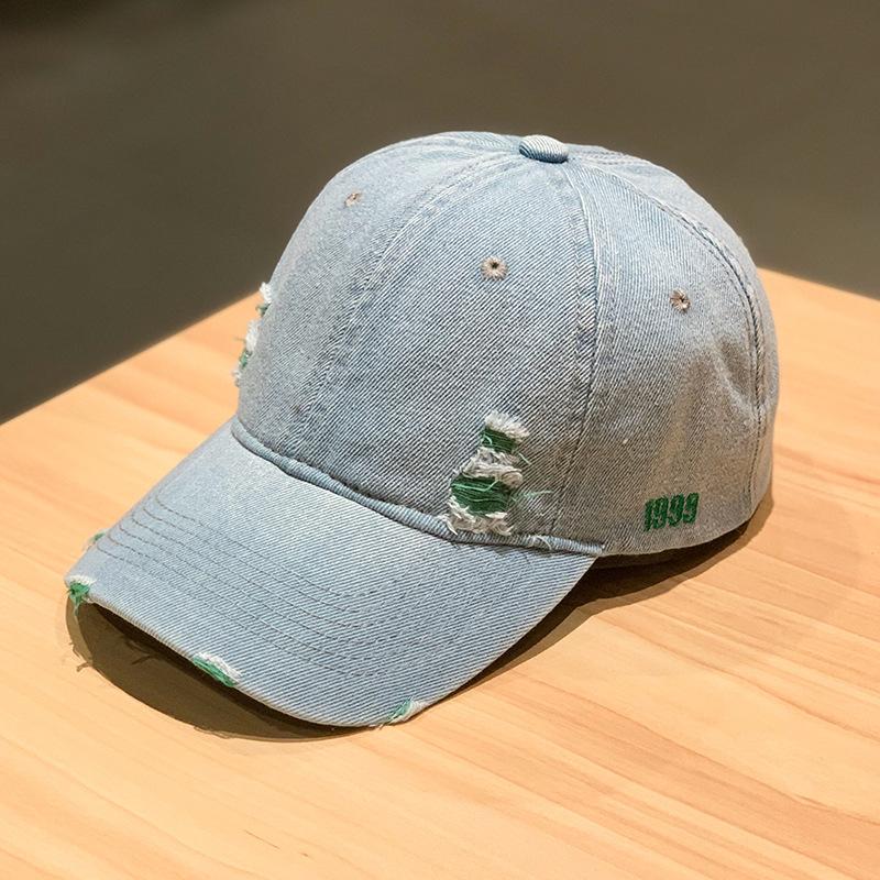 Modische Denim-Baseballkappe für Damen und Herren, einfarbig, verstellbar, Outdoor-Sonnenschirmhut, Punk, Hip-Hop, Papa, Trucker, Pferdeschwanzkappen