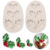 2 Stück Weihnachten Stechpalmenblatt Silikonform für Kuchenbacken