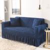 Lace Trim Sofa Protector Cover Solid Color Full Coverage Fabric Sofa Cover for All Seasons
