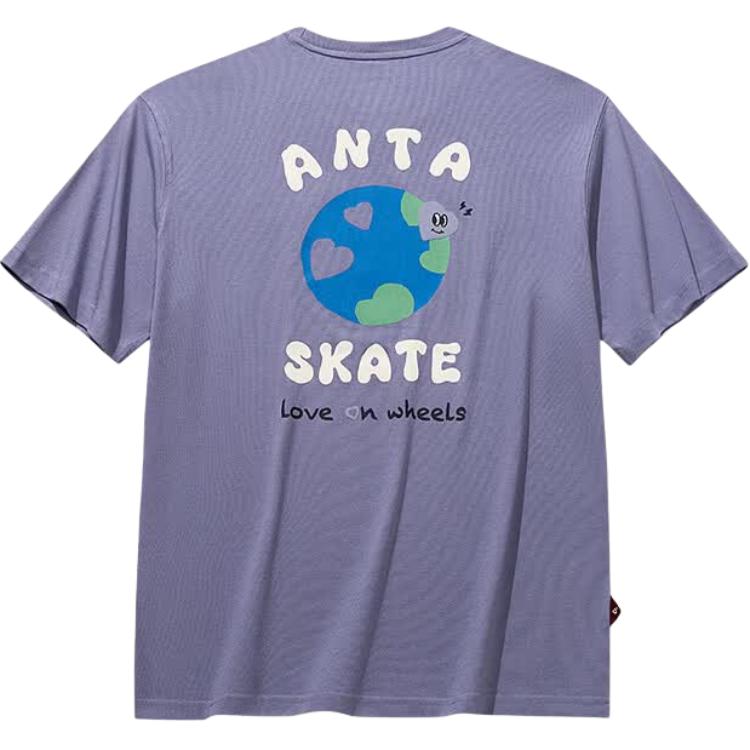 Anta Loose Fit Printed Letter Short Sleeve T-Shirt Unisex Tops 172628102-5