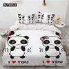 Lovers Duvet Cover Love Theme Couple Bedding Set Microfiber Animals Comforter Cover King Bedroom Valentine's Day Gifts Decor
