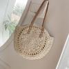 Round Straw Tote Bag Handmade Woven Shoulder Bag Trendy Straw Weave Bag  Travel