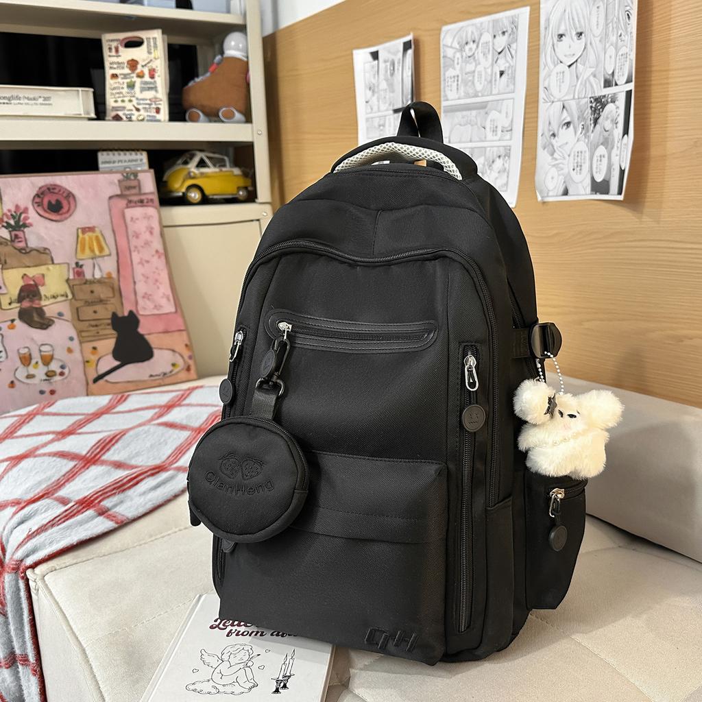 Schoolbag Schoolbag Junior High School Girls Backpack 1011 New High Value College Style High School Students Multi-compartment Burden Reduction