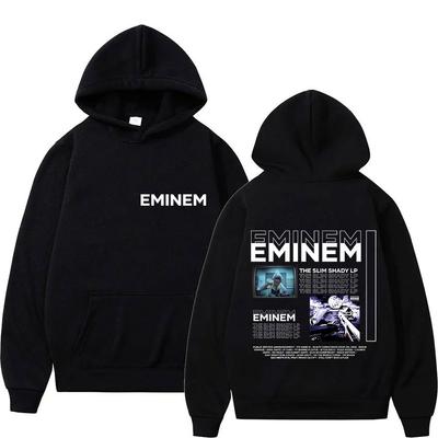 ראפר אמינם The Slim Shady Lp אלבום חדש קפוצ'ון מרצ'נדייז לגברים סגנון רטרו קפוצ'ון היפ הופ Y2K מוזיקת פופ קפוצ'ון עם שרוולים ארוכים