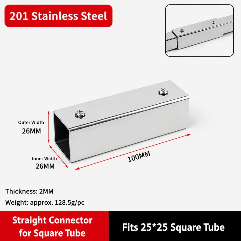 Pipe Joint Square Pipe Connector 201 Stainless Steel Pipe Fixed Buckle  Furniture