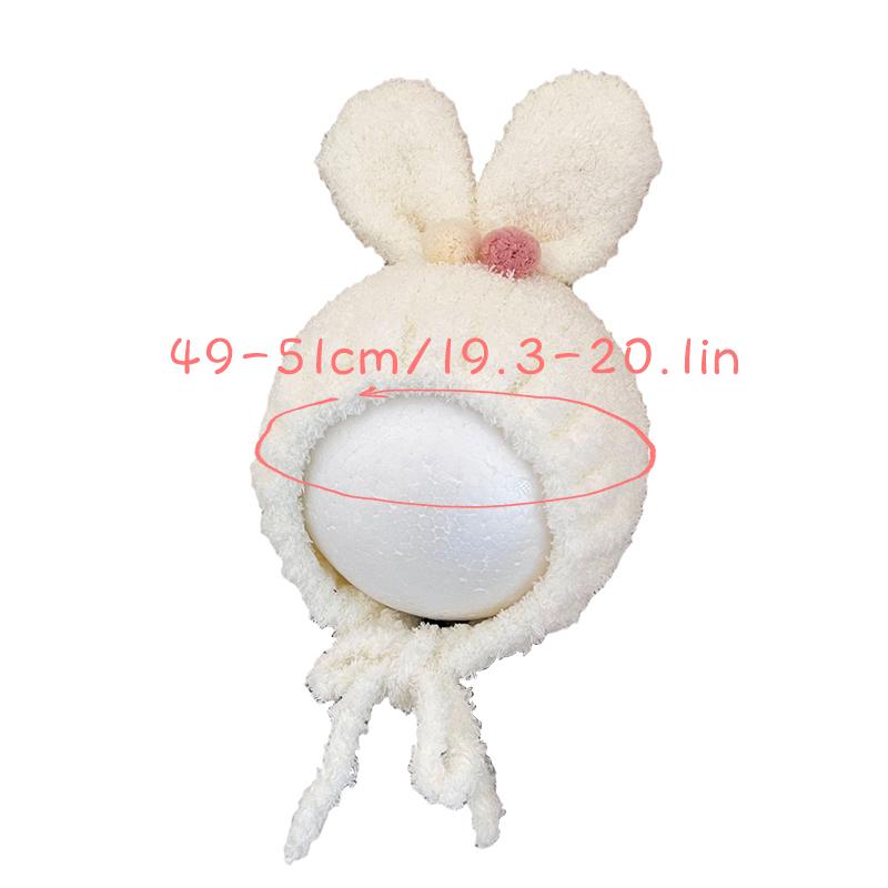 Bonnet Bébé Oreilles de Lapin Mignon Hiver Épais Chaud 1-3 ans Tout-Petites Filles Chapeau Protection Oreilles Extérieur Coupe-vent Bonnets Enfants