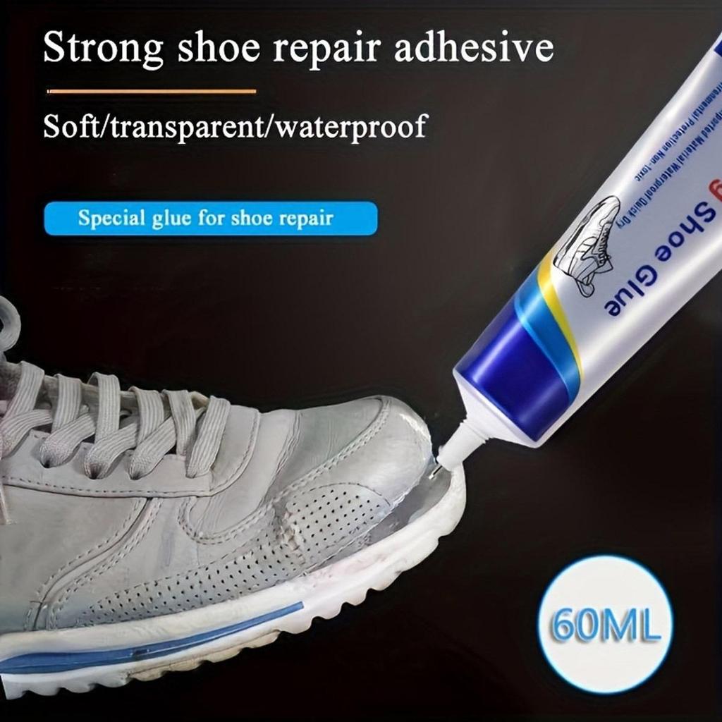 Adhesivo Fuerte para Reparación de Calzado - Adhesivo de Material Plástico Flexible Transparente, Solución Tubular de Secado Rápido para Fijación de Calzado, Adhesivo para Calzado