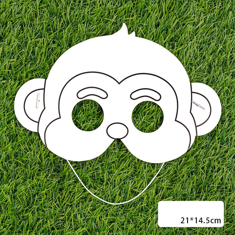 20 Stück Kinder Spaß Cartoon DIY Malmaske Kindergarten Geschenk Handgemachte Graffiti Maske Kindertag Spaß Tiermaske Verkleiden