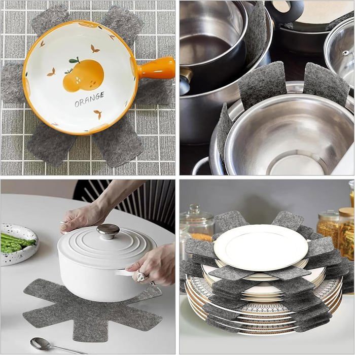 12 pièces protège-poêles (26/35/38 cm), séparateurs empilables pour éviter les rayures Label