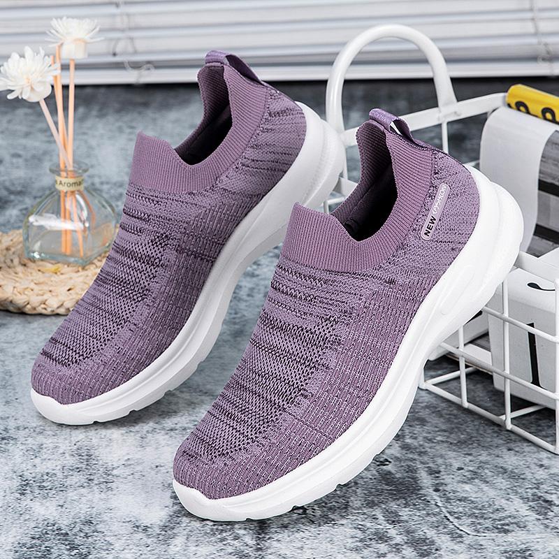 Unisex Menn Kvinner Lilla Fritidssko Myk Såle Slip-On Sneakers Løpesko Kvinner Lettvekt Loafers Gåsko Herrefottøy
