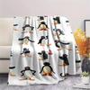 1PC PINGU Print Flannel Blanket, High Quality All Seasons, Home Decor, Warmth and Comfort, Perfect for Christmas Gifts