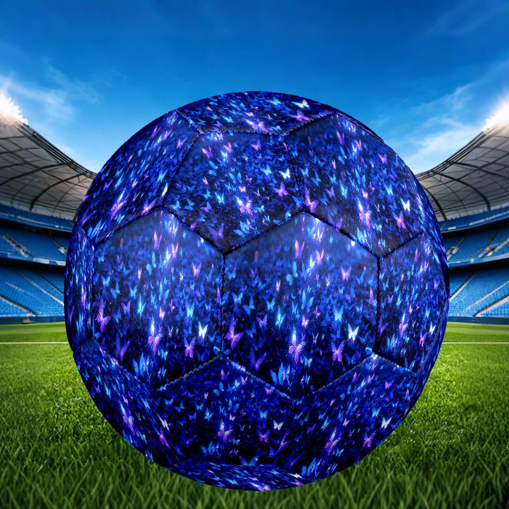 1pc Blue Butterfly Garden Size 5 Soccer Ball Professional Match Training Football Indoor &Outdoor Sports Ball Lightweight Durable C6542