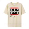 Run Cmd Computer Programmer Men Tshirts Summer Short Sleeve Cotton T-Shirt Funny Birthday Gift For Boyfriend Husband Oversized T