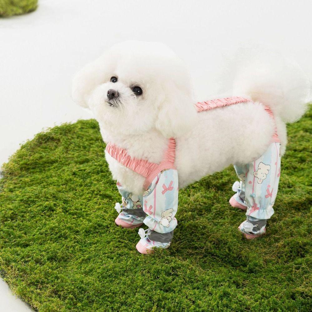Adjustable Dog Four-Legged Pants Reflective Stripe Dog Jumpsuit Shoes Dog Boot Leggings  Going Out