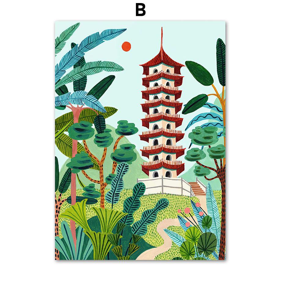 London Tokyo Santorini Seville Travel City Landscape Posters And Prints Wall Art Canvas Painting Pictures Living Room Home Decor