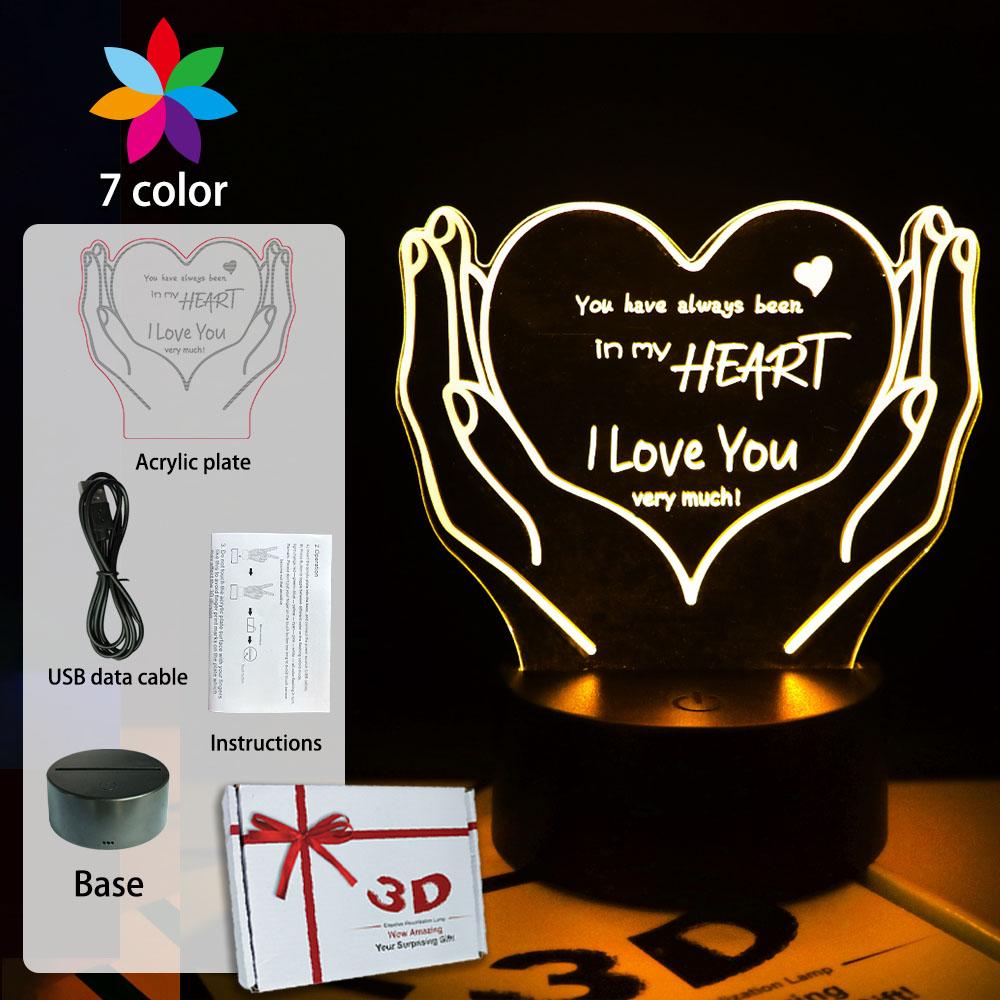 Ich liebe dich Herz Nachtlicht LED Stimmungsleuchte RGB Smart Touch Fernbedienung Romantische Schlafzimmerdeko Valentinstagsgeschenk für Sie/Ihn