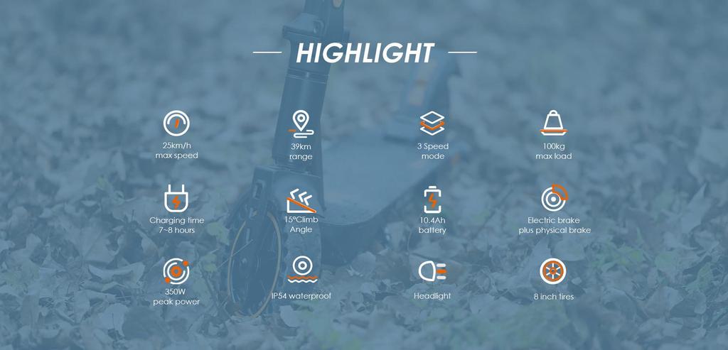 KuKirin S1 Max 350W foldable electric scooter, 36V 10.4Ah, 39km range, 30km/h speed, suitable for city commuting