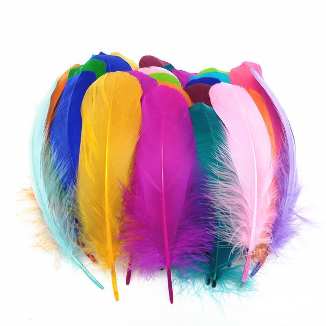 20pcs /Lot Goose Feathers For Crafts Diy Pluams Jewelry Making Wedding Clothing Decoration Accessories Needlework Plumes 15 .20cm