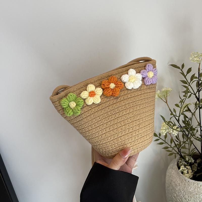 

Плетеная сумка-ведро, цветочное украшение, отдых на пляже, Гавайи, удобная и изысканная, новая,