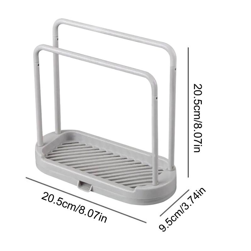 Küchenhandtuch-Aufbewahrungsregal Schwamm-Abtropfgestell Kunststoff Spültuchständer Home Organizer Halter mit Abtropfschale Gadgets