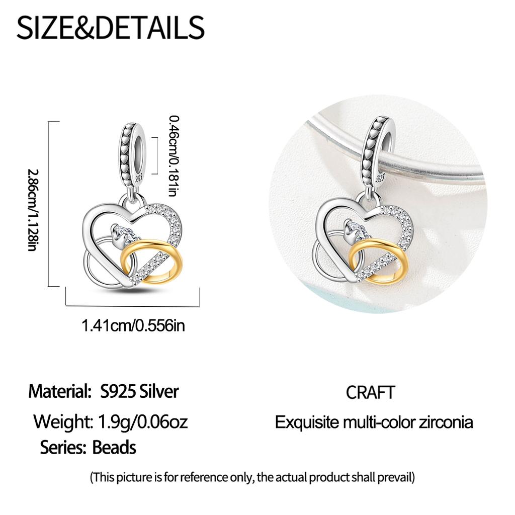 Charm Bead Charms Authentic copper Plated Wedding Ring Pendant Bead Charms Compatible With Bracelets Diy Gift Women Delicate Jewellery Accessory