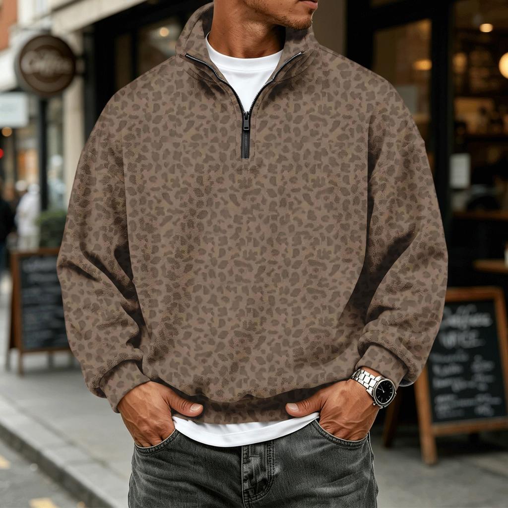 Men's Flannel Long Sleeve Sweatshirt for Casual Wear
